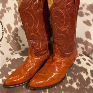 Los Altos Genuine Eel Skin Boots US 11 D